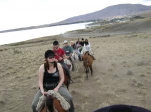 Argentinien-Punk und Pferde in El Calafate