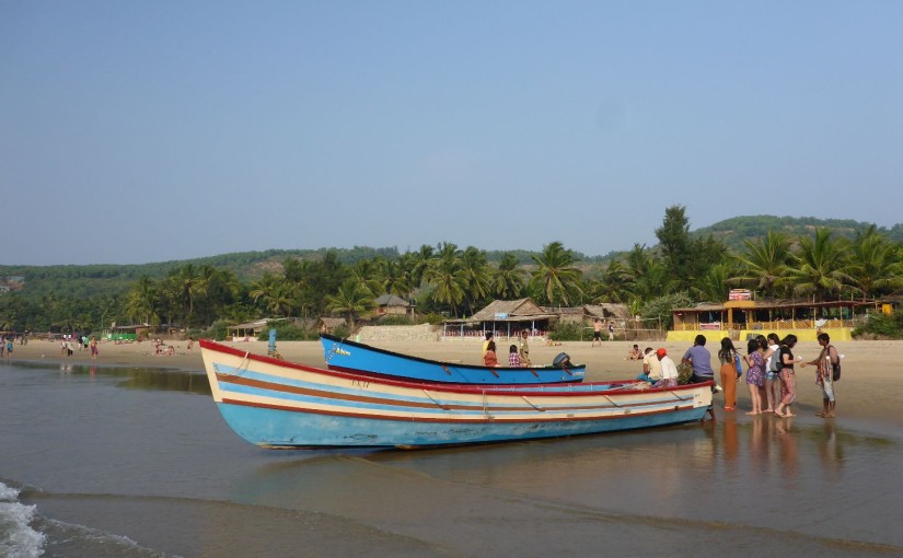Boote am Kudle Beach in Gokarna